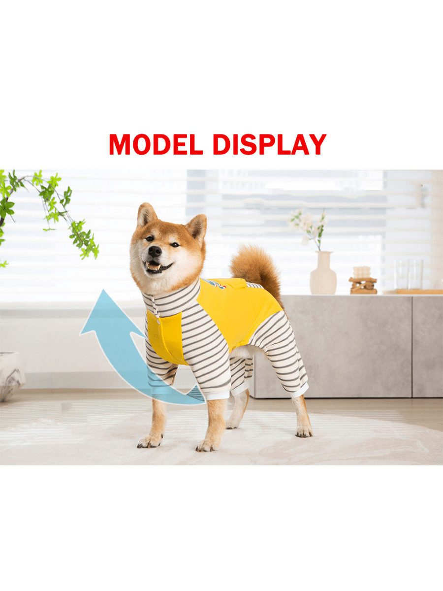 XL-8XL Large Dog Clothes Stripe Turtleneck Dog Jumpsuit Warm Plush Lined Dog Pajamas For Medium Large Dogs Pet Pitbull