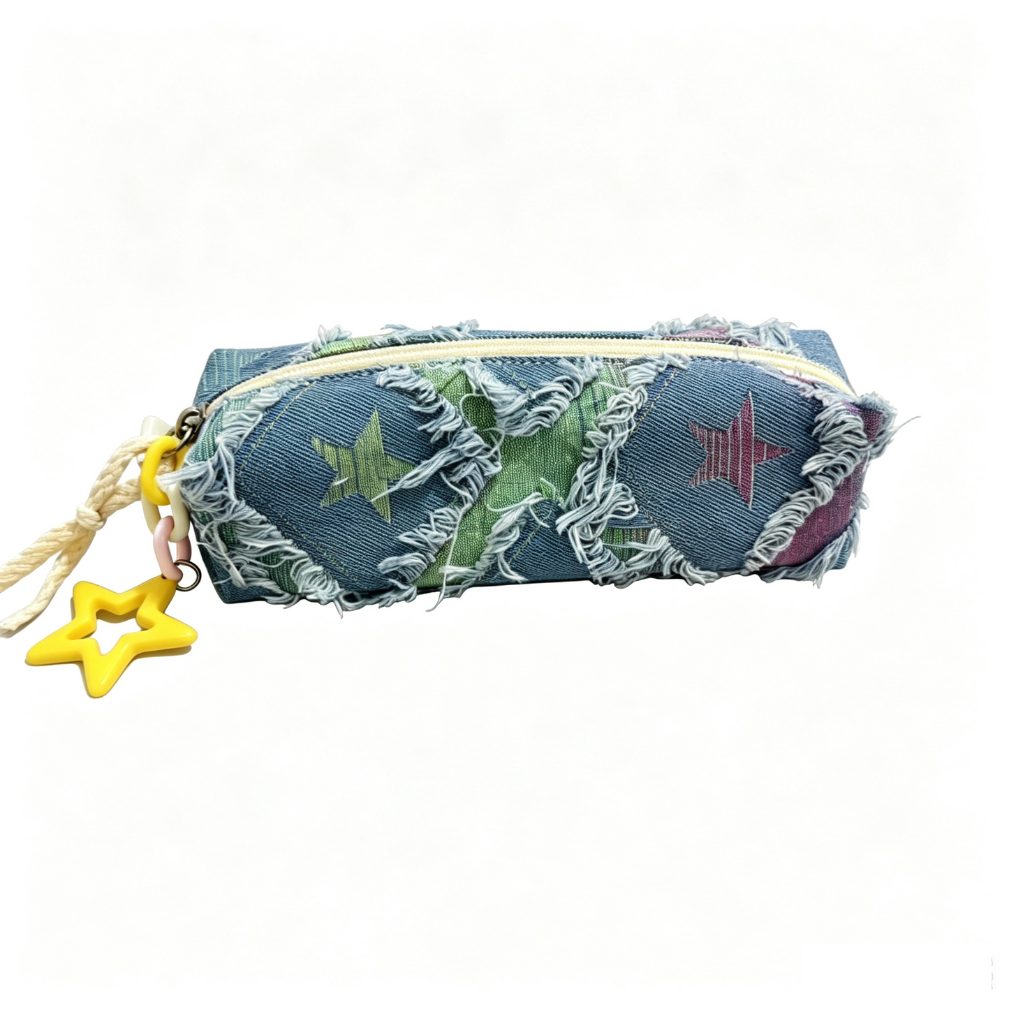 Denim Star Fringed Pencil Case