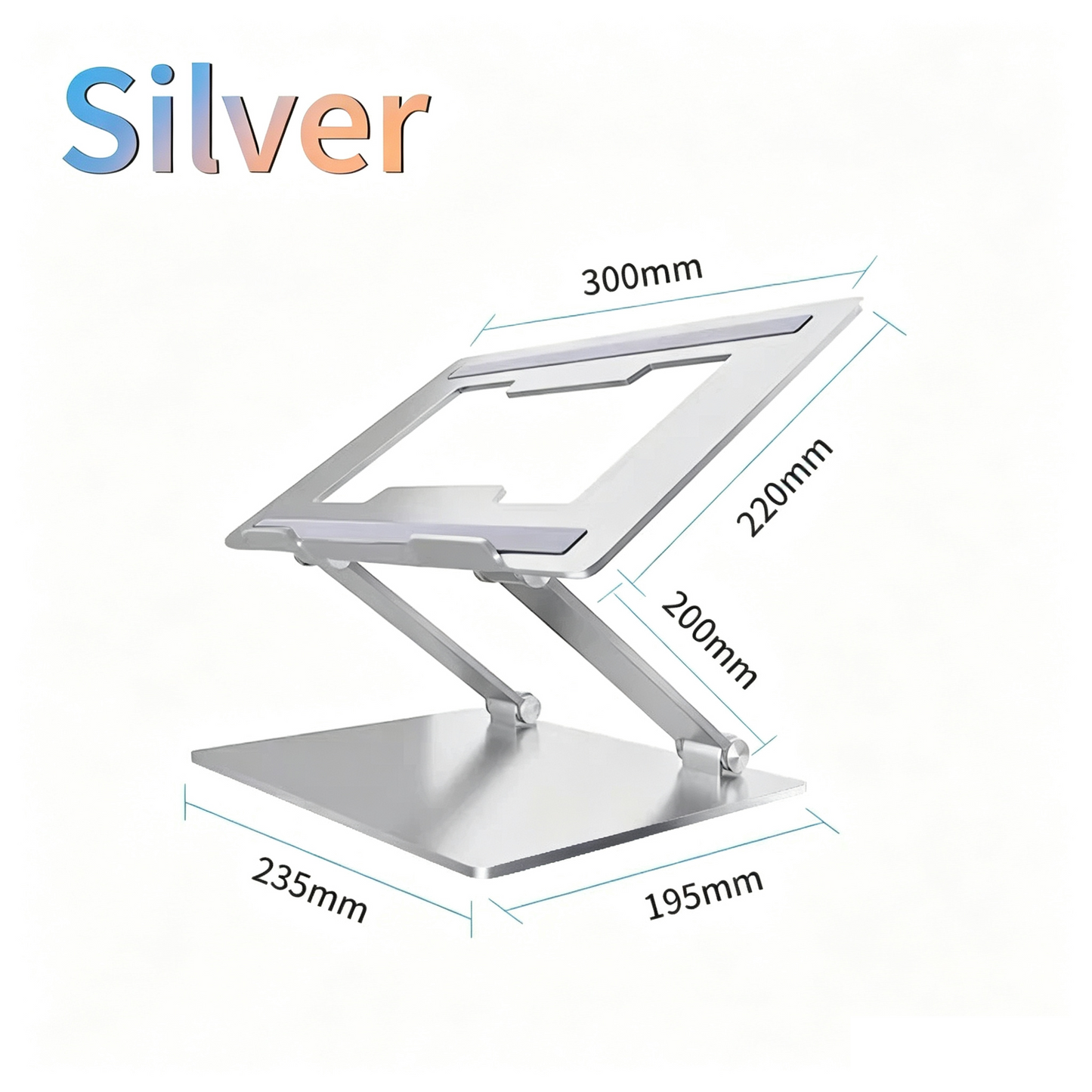 Dual‑Shaft Adjustable Aluminum Laptop Riser Stand, Supports Laptop & Tablet