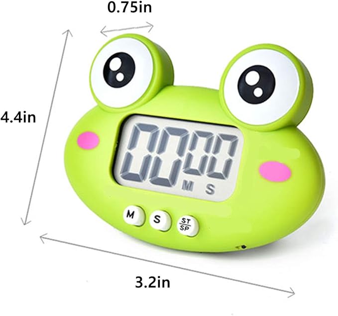 Kitchen Timer, Cute Cartoon Animal Countdown Timer, Digital Cooking with Magnetic, LCD Large-Screen Visual Clock, Hangable Alarm Clock with Stand,for Cooking Bake Sport Game (Timer-QW)