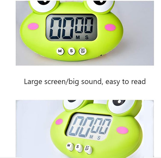 Kitchen Timer, Cute Cartoon Animal Countdown Timer, Digital Cooking with Magnetic, LCD Large-Screen Visual Clock, Hangable Alarm Clock with Stand,for Cooking Bake Sport Game (Timer-QW)