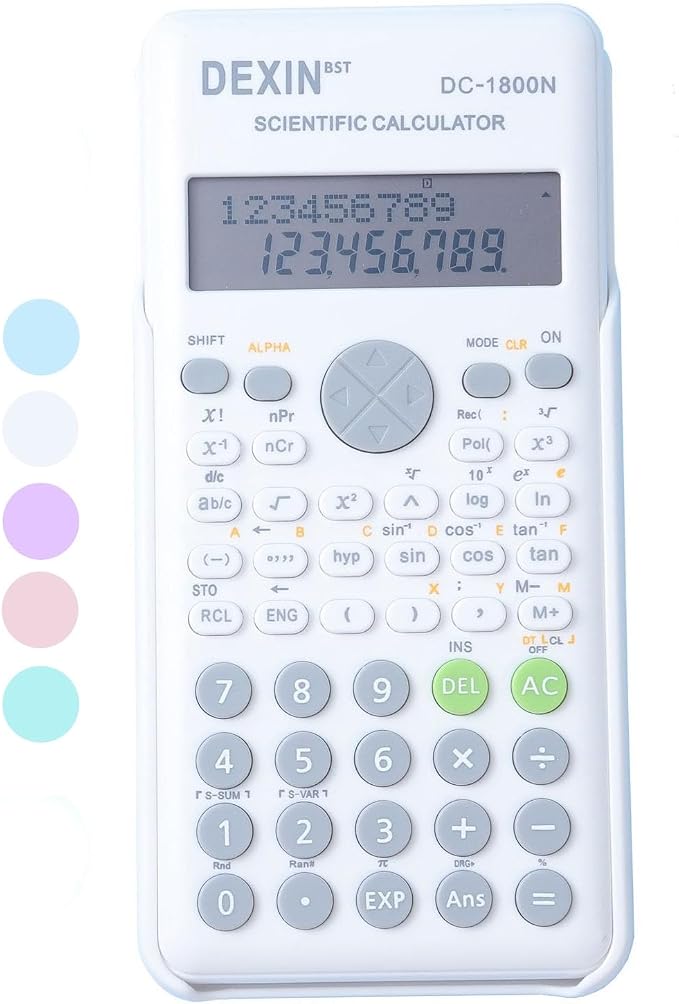 Scientific Calculators for Students, 240 Functions 2-Line Standard Scientific Calculator, Cute School Office Supplies,Math Calculator for School (White)