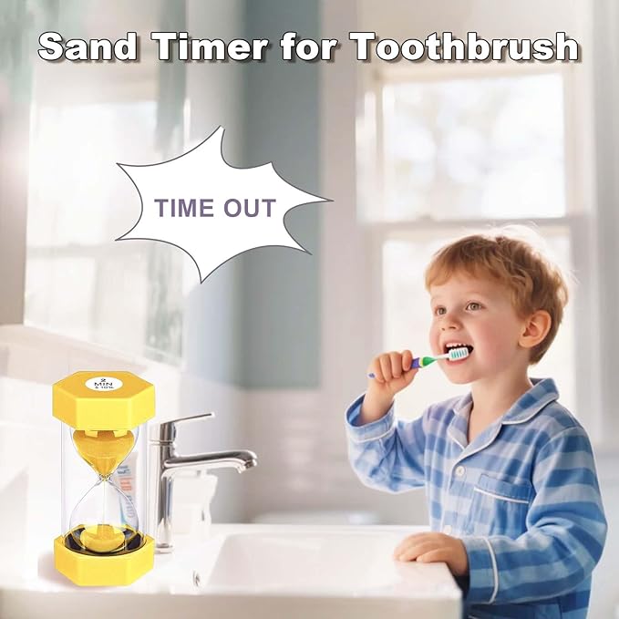 10 Minute Sand Timer Hourglass, Unbreakable 10 Min Hourglass Sand Watch, Reloj De Arena 10 Minutos, Colorful Plastic Hour Glass Sandglass for Classroom Games (Yellow