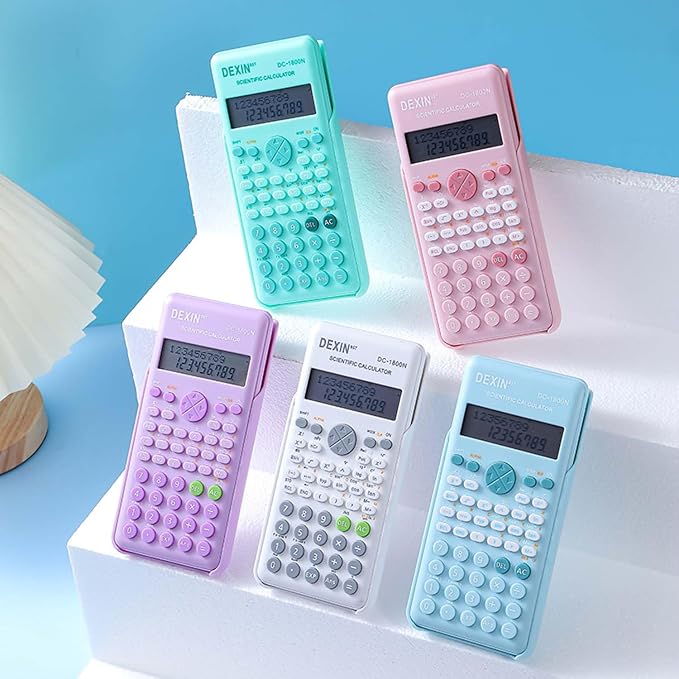 Scientific Calculators for Students, 240 Functions 2-Line Standard Scientific Calculator, Cute School Office Supplies,Math Calculator for School (White)
