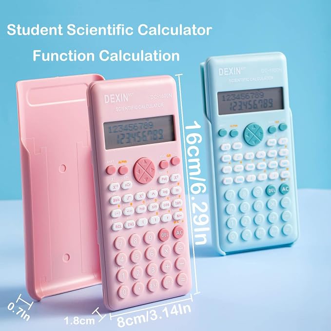 Scientific Calculators for Students, 240 Functions 2-Line Standard Scientific Calculator, Cute School Office Supplies,Math Calculator for School (Blue)