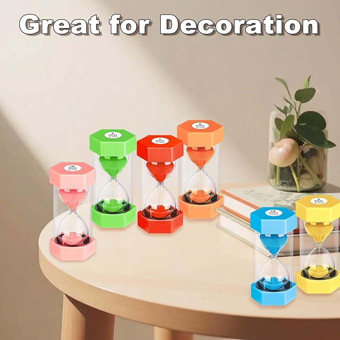 10 Minute Hourglass Sand Timer, Unbreakable Red Hourglass Sand Watch 10 Min, Reloj De Arena 10 Minutos, Colorful Plastic Hour Glass Sandglass for Classroom Games (Red)