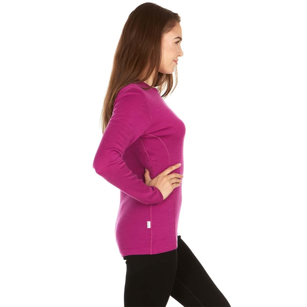 Midweight Women's Wool Crew Top - 100% Merino Wool