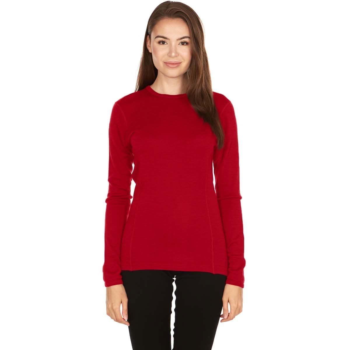 Midweight Women's Wool Crew Top - 100% Merino Wool