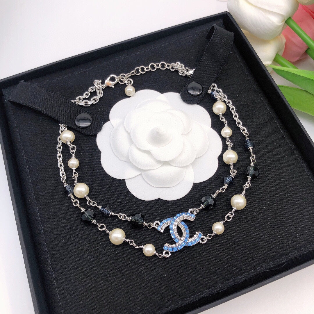 18K Chanel Blue Resin Necklace