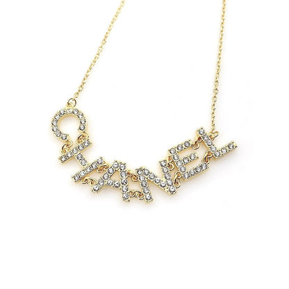 18K  Chanel Crystal 90's Icon Logo Necklace
