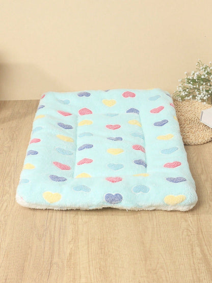 1pc Polyester Star & Heart Breathable Washable Thick Pet Bed Mat For Medium-Small Cats & Dogs, All Seasons (Teddy/Bichon Frise)