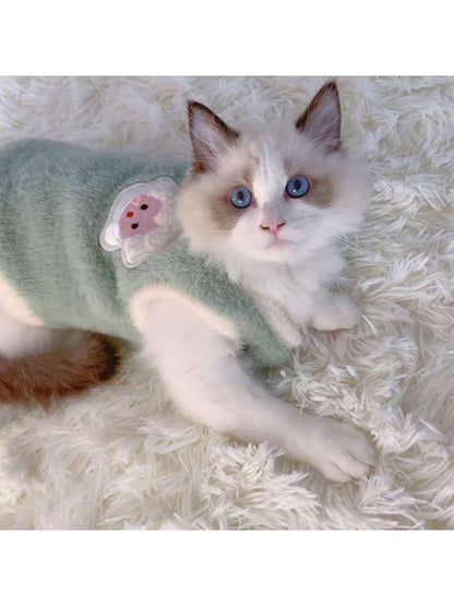 Pet Clothes, Cat Clothes, Autumn/Winter Cat Vest, Warm & Cute Plush Cat Outfit