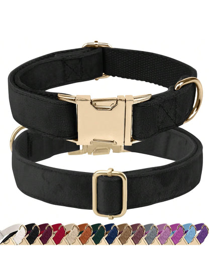 Soft Velvet Dog Collar, Heavy Duty Dog Collar With Quick Release Metal Buckle, Suitable For Small, Medium And Large Dogs, Can Be Gift For Your Pet