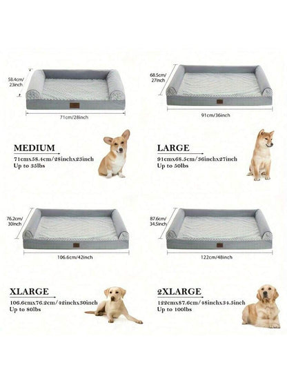 MADE FOR COMFY DOG BED: This Orthopedic Dog Bed Is Made Of High Density Egg Crate Foam, Thick Dog Bed Perfectly Supports Your Fur Baby's Muscles And Joints, Relieves Joint Pain.This Sofa Bed Couch Is A Great Choice For Elderly Or Sick Dog Pets. They Will