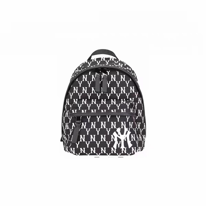 Mini Monogram Pattern Backpack, Lightweight Unisex Small Daypack, Fashion Casual Rucksack for Daily Outing School Travel