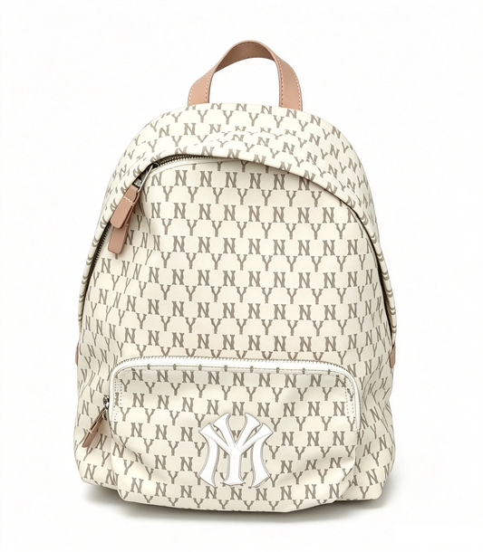 Monogram Pattern Unisex Backpack, Large Capacity 15.6 Inch Laptop Daypack, Fashion Street Style Rucksack for School Travel Commute