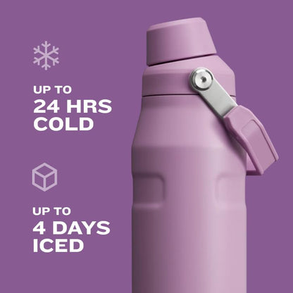 Stanley IceFlow Fast Flow Water Bottle 24 oz | Angled Spout Lid | Lightweight and Leakproof for Travel and Sports | Insulated Stainless Steel | BPA-Free | Rose Quartz