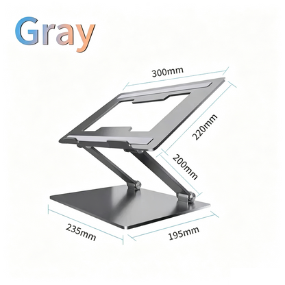 Dual‑Shaft Adjustable Aluminum Laptop Riser Stand, Supports Laptop & Tablet