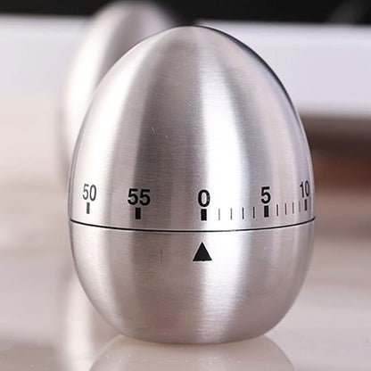 Mechanical Kitchen Timer 60 Minutes, Apple-Shaped Wind Up Timer (No Batteries), Manual Analog Cooking Timer with Loud Ring for Baking, Eggs, and Meal Prep, Silver
