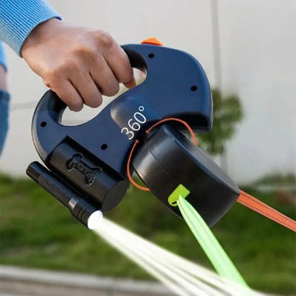Double Leash for Two Dogs, No Tangle Double Dog Leash, Equipped with a 360° Swivel, High-Strength LED Light, and Reflective Durable Nylon Strap, Ideal for Small and Medium Pets
