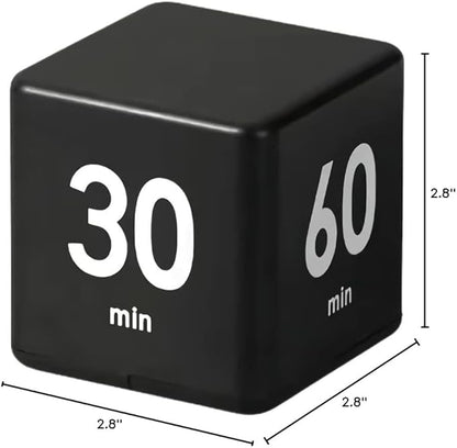 Feilifan Flip Timer, Productivity Cube Timer for Kitchen Studying Workout Classroom Kids ADHD 15-20-30-60 Minute Preset, Black