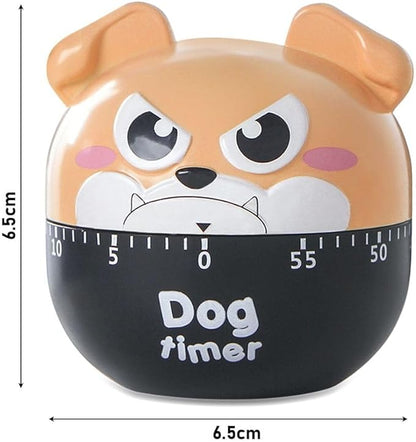 Cute Dog Kitchen Timer Manual Mechanical Rotating Alarm 55 Minutes Countdown Timer
