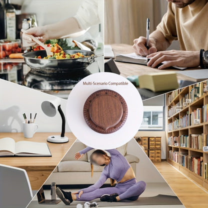 Mechanical Kitchen Timer with Loud Alarm - Black Walnut Wood Cooking Timer, 100% Battery-Free Desktop Timer for Cooking, Baking & Study