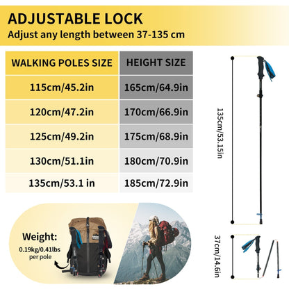 Naturehike Gale Terk EXT Full Carbon 5-section Adjustable Folding Trekking Pole (2026)