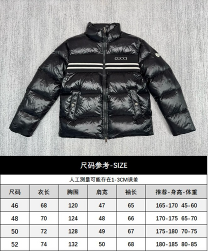 109830  New striped glossy down jacket Top quliaty 1:1 clothing
