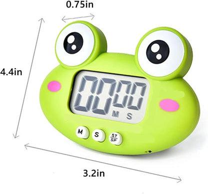 Kitchen Timer, Cute Cartoon Animal Countdown Timer, Digital Cooking with Magnetic, LCD Large-Screen Visual Clock, Hangable Alarm Clock with Stand，for Cooking Bake Sport Game (Timer-QW)