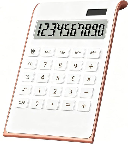 Rose Gold Calculator, Solar Calculator for Desk, Small Calculators Desktop