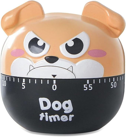 Cute Dog Kitchen Timer Manual Mechanical Rotating Alarm 55 Minutes Countdown Timer