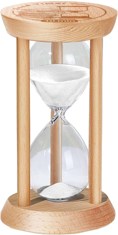 20 Minute Sand Timer Hourglass, 20 Min Wooden Sand Clock, One Minute Wood Hour Glass, Mini Reloj De Arena, Small Sandglass for Toothbrush Timer, Cooking, Decorative, Work, Game, Gift, White