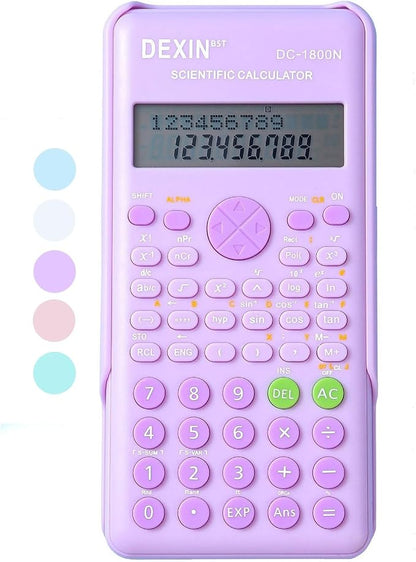Scientific Calculators for Students, 240 Functions 2-Line Standard Scientific Calculator, Cute School Office Supplies，Math Calculator for School (Purple)
