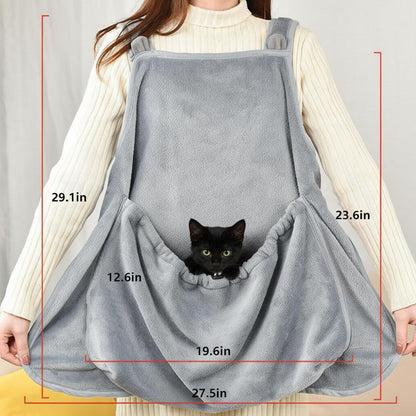 Cat Apron, Plush Pet Sleeping Bag for Napping, Kitten-Specific Soft-Sided Travel Sleeping Bag