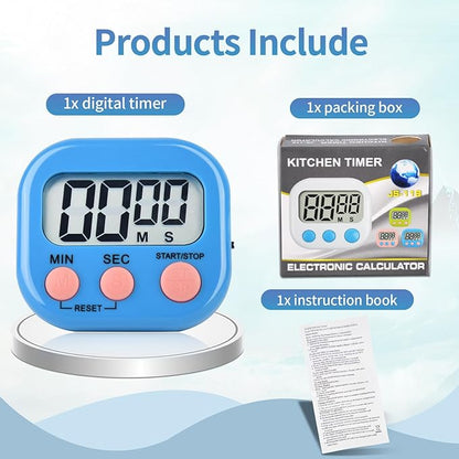 24 Pack Digital Kitchen Timer Magnetic Digital Timer with Big Display Loud Ring Cooking Timers for Kitchen Electronic Timer for Cooking, Bathing, Gym, Break Time, Classroom(6 Color)