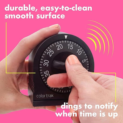 60 Minute Wind Up Timer, Visual Mechanical Timer, from 0 to 60 Minutes, for Kitchen, Hair Color Processing, Tanning Time, Kids' Home and Classroom Activities or Timeouts, Black