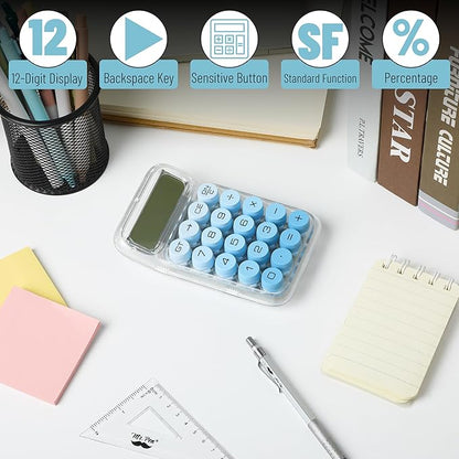 Mr. Pen- Mechanical Switch Calculator, 10 Digits, Blue Calculator | Transparent Body, Large LCD Display, Big Buttons