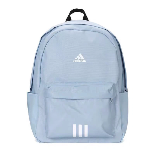 Light Blue 3‑Stripes Backpack Unisex Sports Student Travel Laptop Bag