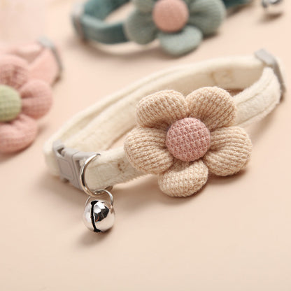Flower Pattern Bell Dog Cat Collar