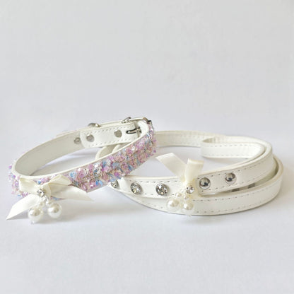 Bowknot & Pearl Dog Cat Collar/Leash