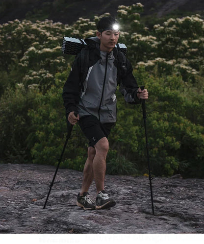 BLACKDOG Carbon Fiber Trekking Pole Portable Ultralight Three Section Folding / Telescopic Walking Hiking Anti-Skid Stick Adjustable Climbing Cane Rod 1pc