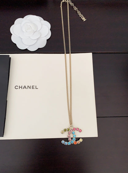 18K  Chanel Color Crystals Necklace