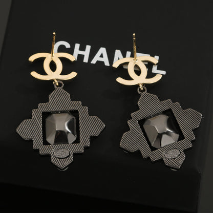 18K  Chanel Crystal Earrings