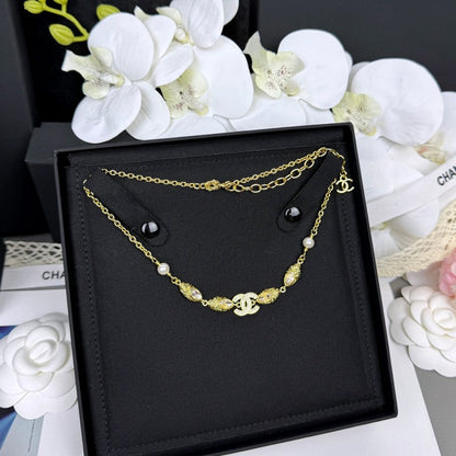 18K  Chanel 26C Crystal Gold Necklace