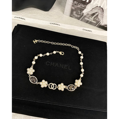 18K  Chanel Black & Orange Crystal Choker Necklace